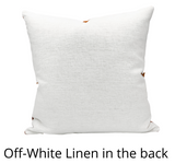 CHLOE IN TEAL BLUE ON NATURAL LINEN PILLOW COVER - Krinto.com