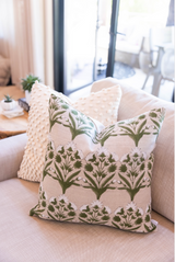 VISTA IN OLIVE GREEN PILLOW COVER - Krinto.com
