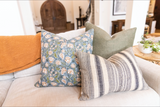 Naigara in Blue-grey, Tan and Green Pillow Cover - Krinto.com