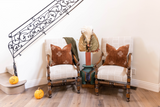 Mudcloth Cream Crosses on Rust-Brown Pillow Cover - Krinto.com