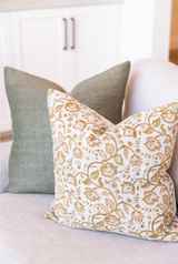 Verona in Khaki Olive and Mustard PILLOW COVER - Krinto.com