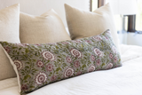 Poinsettia in Dusty Rose and Green Pillow Cover - Krinto.com