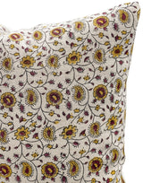 KALAMKARI BURGUNDY AND MUSTARD PILLOW COVER - Krinto.com
