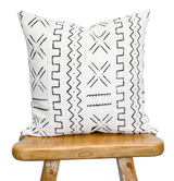 White with Black pattern Mudcloth Pillow Cover - Krinto.com