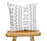 BLACK X ON CREAM-WHITE MUDCLOTH PILLOW COVER - Krinto.com