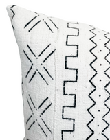 BLACK X ON CREAM-WHITE MUDCLOTH PILLOW COVER - Krinto.com