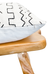 White with Black pattern Mudcloth Pillow Cover - Krinto.com