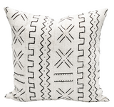 White with Black pattern Mudcloth Pillow Cover - Krinto.com