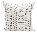 BLACK X ON CREAM-WHITE MUDCLOTH PILLOW COVER - Krinto.com