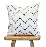 White Mudcloth with black Pattern Pillow Cover - Krinto.com