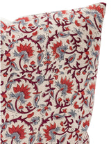 KALAMKARI BURGUNDY, RED AND GREY PILLOW COVER - Krinto.com