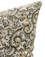KALAMKARI OLIVE AND MJUSTARD PILLOW COVER - Krinto.com