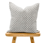 FLORAL GREY AND OLIVE GREEN ON LINEN PILLOW COVER - Krinto.com