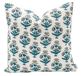 Dana in Teal and Grey Pillow Cover - Krinto.com