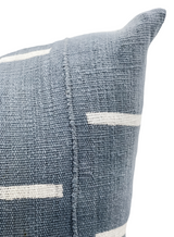 Blue Grey with White lines mudcloth pillow cover - Krinto.com