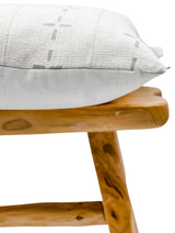 White with Grey Crosses Mudcloth Pillow Cover - Krinto.com