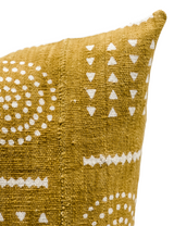 Mustard Yellow With White Pattern Mudcloth Pillow Cover - Krinto.com