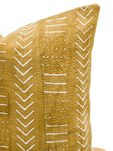 Cream White Design on Mustard Pillow - Krinto.com