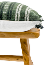 DARK GREEN VINTAGE INDIAN WOOL PILLOW COVER - Krinto.com