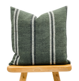 DARK GREEN VINTAGE INDIAN WOOL PILLOW COVER - Krinto.com