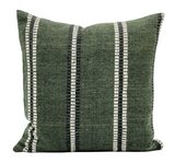 DARK GREEN VINTAGE INDIAN WOOL PILLOW COVER - Krinto.com