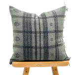 DARK GREEN BROWN VINTAGE INDIAN WOOL PILLOW COVER - Krinto.com