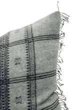 DARK GREEN BROWN VINTAGE INDIAN WOOL PILLOW COVER - Krinto.com