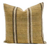 TAN BEIGE WITH CREAM AND BROWN STRIPES VINTAGE INDIAN WOOL PILLOW COVER - Krinto.com