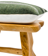 LUMBAR GREEN STRIPED INDIAN WOOL PILLOW COVER - Krinto.com