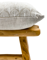 ANVI WHITE ON NATURAL LINEN PILLOW COVER - Krinto.com