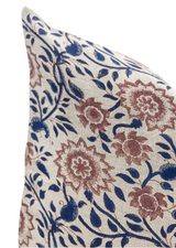 POINSETTIA IN RUST/INDIGO PILLOW COVER - Krinto.com