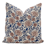 POINSETTIA IN RUST/INDIGO PILLOW COVER - Krinto.com