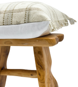 CREAM AND TAN VINTAGE INDIAN WOOL PILLOW COVER - Krinto.com