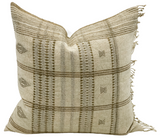 CREAM AND TAN VINTAGE INDIAN WOOL PILLOW COVER - Krinto.com