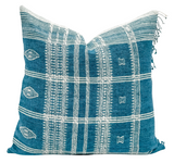 BLUE AND WHITE VINTAGE INDIAN WOOL PILLOW COVER - Krinto.com