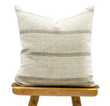 CREAM AND TAN STRIPES VINTAGE INDIAN WOOL PILLOW COVER - Krinto.com