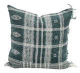 GREY GREEN AND WHITE VINTAGE INDIAN WOOL PILLOW COVER - Krinto.com