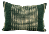 GREEN AND YELLOW WOOL LUMBAR PILLOW COVER - Krinto.com
