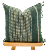 GREEN VINTAGE INDIAN WOOL PILLOW COVER - Krinto.com