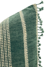 GREEN VINTAGE INDIAN WOOL PILLOW COVER - Krinto.com