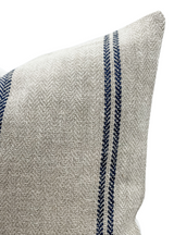 VINTAGE GRAIN SACK IN INDIGO PILLOW COVER - Krinto.com