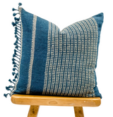 INDIGO BLUE VINTAGE INDIAN WOOL PILLOW COVER - Krinto.com