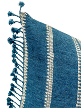 INDIGO BLUE VINTAGE INDIAN WOOL PILLOW COVER - Krinto.com