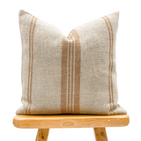 VINTAGE GRAIN SACK IN CARAMEL PILLOW COVER - Krinto.com