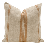 VINTAGE GRAIN SACK IN CARAMEL PILLOW COVER - Krinto.com