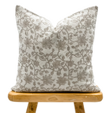 TACOMA BEIGE ON NATURAL LINEN PILLOW COVER - Krinto.com