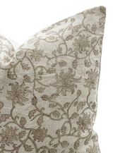 TACOMA BEIGE ON NATURAL LINEN PILLOW COVER - Krinto.com