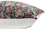 KALAMKARI NOIR AND CORAL PILLOW COVER - Krinto.com
