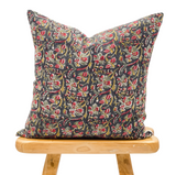 KALAMKARI NOIR AND CORAL PILLOW COVER - Krinto.com