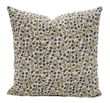 FLEUR IN NAVY BLUE AND OLIVE-MUSTARD PILLOW COVER - Krinto.com